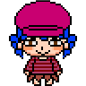 Pixel Art Avatar Icon Generator sample with magenta cap and blue hair