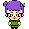 Pixel Art Avatar Icon Generator sample with purple buns and green dress