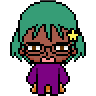 Pixel Art Avatar Icon Generator sample with teal hair and yellow hair clips