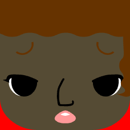 Square Face Generator icon with dark skin and short hair