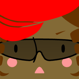 Square Face Generator icon with red hair and glasses
