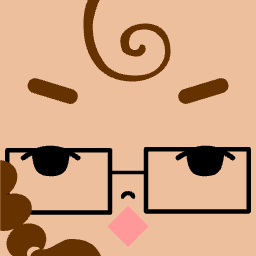 Square Face Generator icon with square glasses and swirl hair