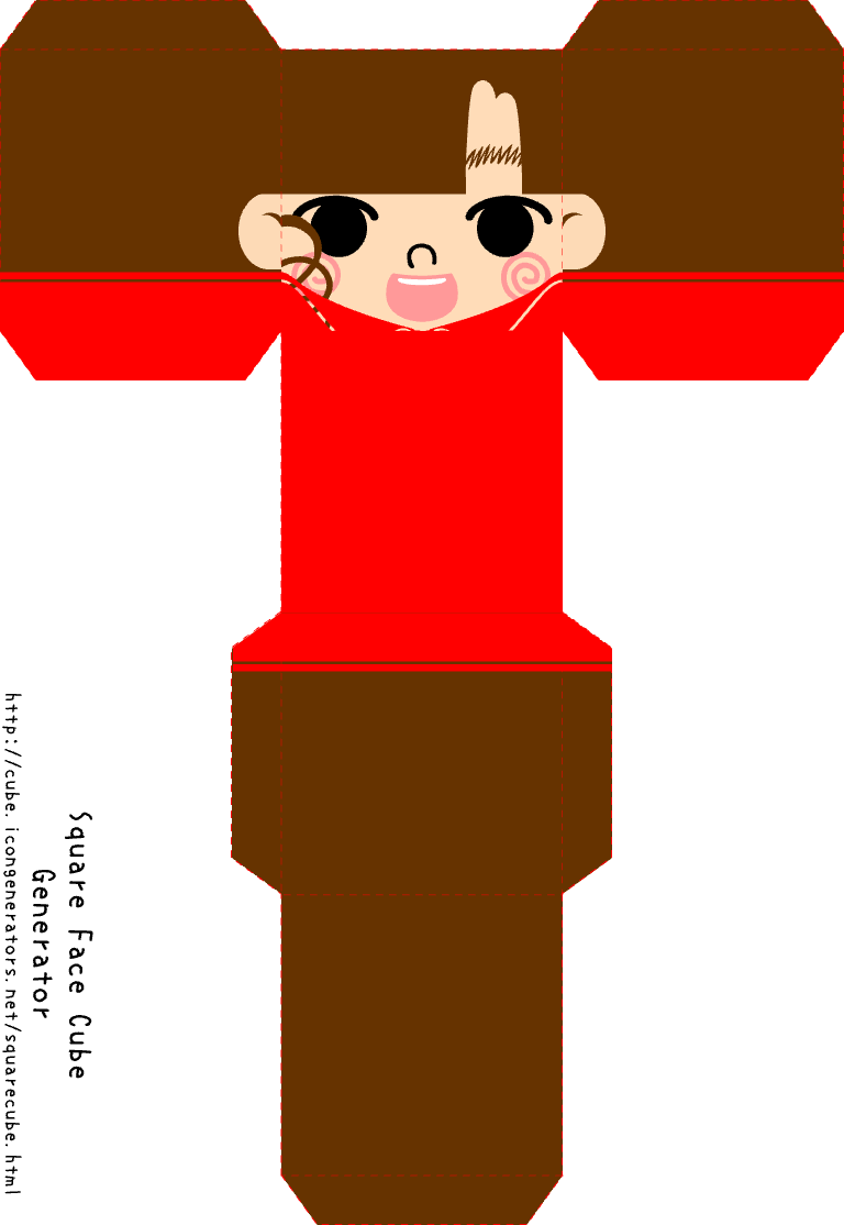 Square Face Cube Generator sample with straight bangs and swirl cheeks