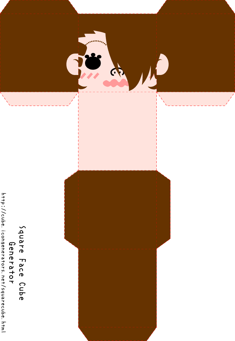 Square Face Cube Generator sample with side-swept hair and beauty mark